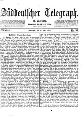 Süddeutscher Telegraph Donnerstag 20. April 1871