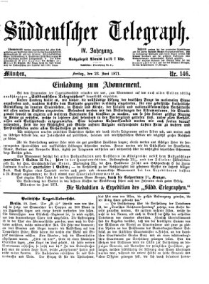 Süddeutscher Telegraph Freitag 23. Juni 1871