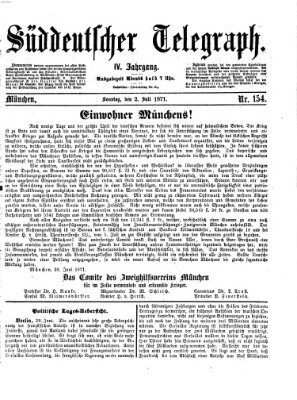 Süddeutscher Telegraph Sonntag 2. Juli 1871