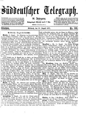 Süddeutscher Telegraph Mittwoch 16. August 1871