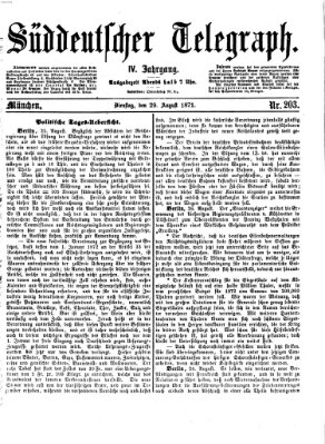 Süddeutscher Telegraph Dienstag 29. August 1871