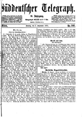 Süddeutscher Telegraph Sonntag 3. September 1871