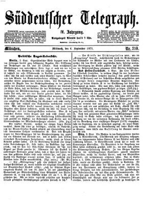 Süddeutscher Telegraph Mittwoch 6. September 1871