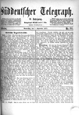 Süddeutscher Telegraph Donnerstag 7. September 1871