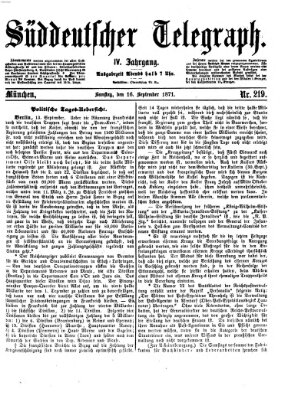 Süddeutscher Telegraph Samstag 16. September 1871