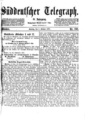 Süddeutscher Telegraph Sonntag 1. Oktober 1871