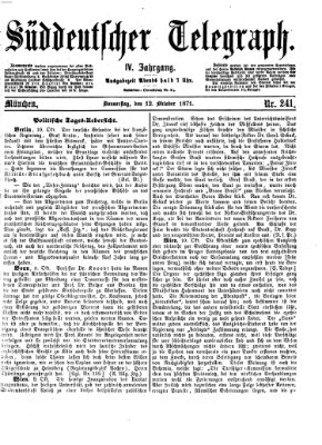 Süddeutscher Telegraph Donnerstag 12. Oktober 1871