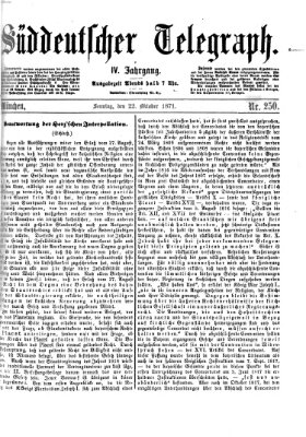 Süddeutscher Telegraph Sonntag 22. Oktober 1871
