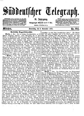 Süddeutscher Telegraph Donnerstag 9. November 1871