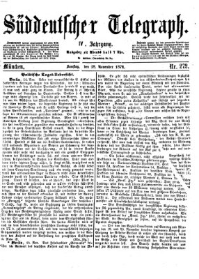 Süddeutscher Telegraph Samstag 18. November 1871