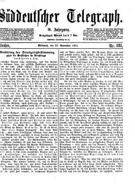 Süddeutscher Telegraph Mittwoch 29. November 1871