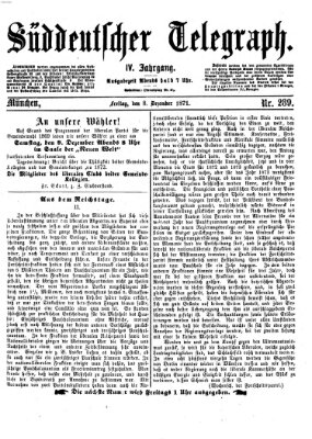 Süddeutscher Telegraph Freitag 8. Dezember 1871