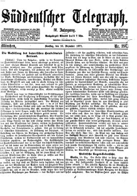 Süddeutscher Telegraph Samstag 16. Dezember 1871