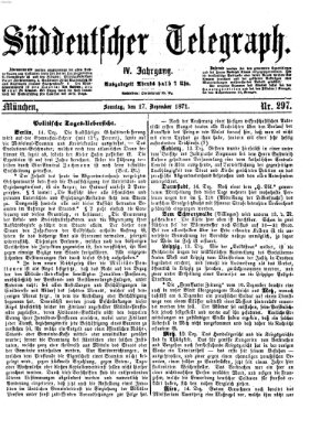 Süddeutscher Telegraph Sonntag 17. Dezember 1871