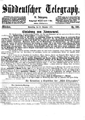 Süddeutscher Telegraph Donnerstag 21. Dezember 1871