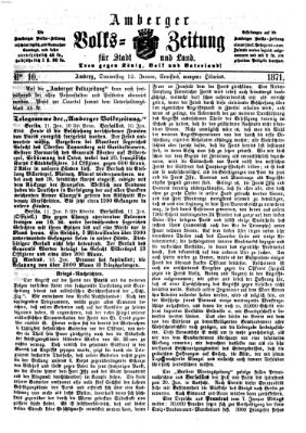 Amberger Volks-Zeitung für Stadt und Land Donnerstag 12. Januar 1871