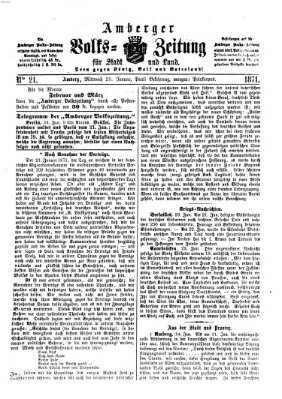 Amberger Volks-Zeitung für Stadt und Land Mittwoch 25. Januar 1871