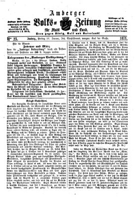 Amberger Volks-Zeitung für Stadt und Land Freitag 27. Januar 1871