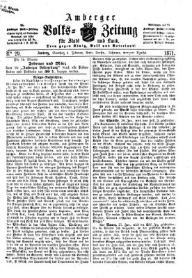 Amberger Volks-Zeitung für Stadt und Land Samstag 4. Februar 1871