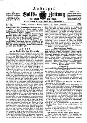 Amberger Volks-Zeitung für Stadt und Land Mittwoch 8. Februar 1871