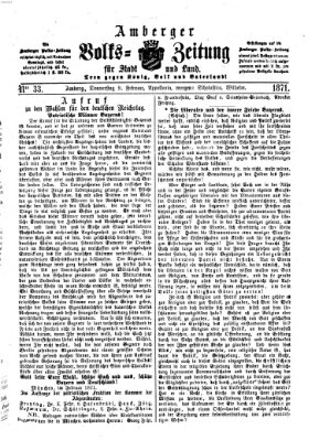 Amberger Volks-Zeitung für Stadt und Land Donnerstag 9. Februar 1871