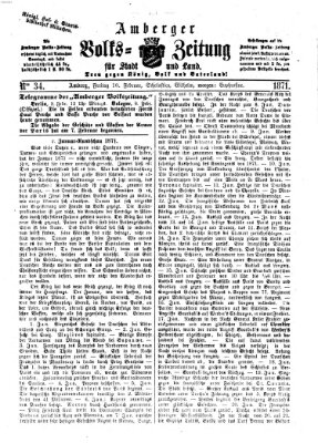 Amberger Volks-Zeitung für Stadt und Land Freitag 10. Februar 1871