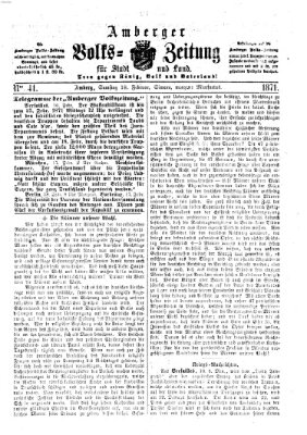 Amberger Volks-Zeitung für Stadt und Land Samstag 18. Februar 1871