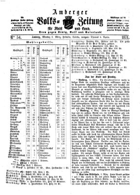 Amberger Volks-Zeitung für Stadt und Land Montag 6. März 1871