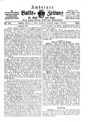 Amberger Volks-Zeitung für Stadt und Land Montag 13. März 1871