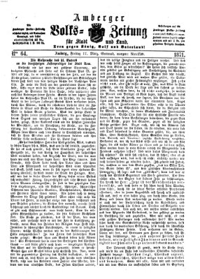 Amberger Volks-Zeitung für Stadt und Land Freitag 17. März 1871