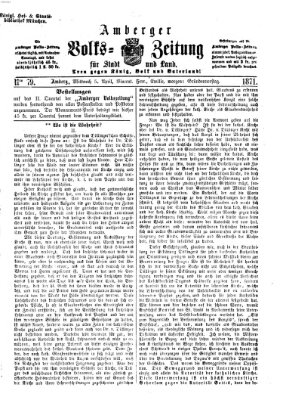 Amberger Volks-Zeitung für Stadt und Land Mittwoch 5. April 1871