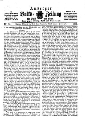 Amberger Volks-Zeitung für Stadt und Land Mittwoch 12. April 1871