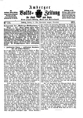 Amberger Volks-Zeitung für Stadt und Land Freitag 12. Mai 1871