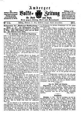 Amberger Volks-Zeitung für Stadt und Land Mittwoch 17. Mai 1871