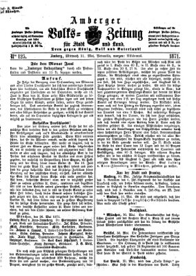 Amberger Volks-Zeitung für Stadt und Land Mittwoch 31. Mai 1871