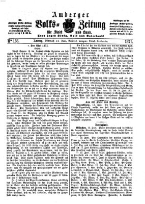 Amberger Volks-Zeitung für Stadt und Land Mittwoch 14. Juni 1871