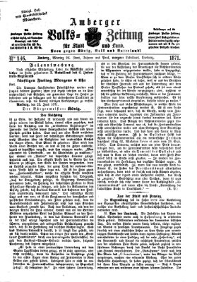 Amberger Volks-Zeitung für Stadt und Land Montag 26. Juni 1871