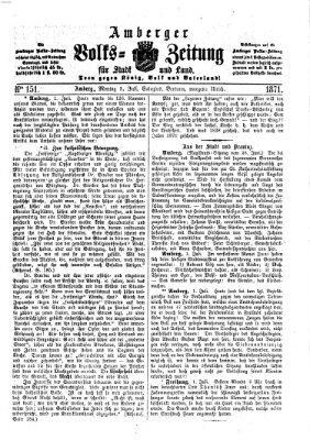 Amberger Volks-Zeitung für Stadt und Land Montag 3. Juli 1871