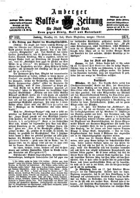 Amberger Volks-Zeitung für Stadt und Land Samstag 22. Juli 1871