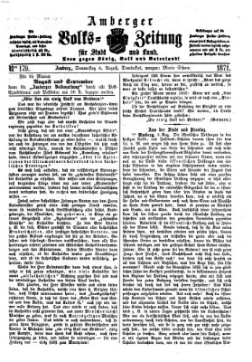 Amberger Volks-Zeitung für Stadt und Land Freitag 4. August 1871