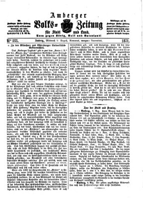 Amberger Volks-Zeitung für Stadt und Land Mittwoch 9. August 1871