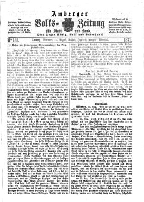 Amberger Volks-Zeitung für Stadt und Land Mittwoch 16. August 1871