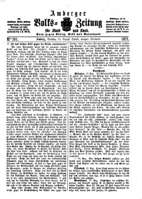 Amberger Volks-Zeitung für Stadt und Land Samstag 19. August 1871