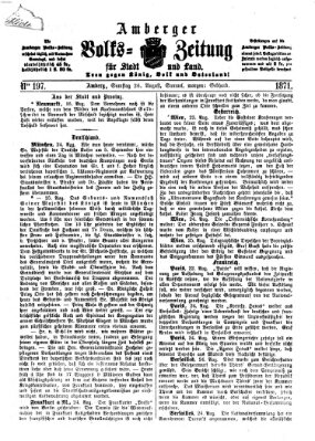 Amberger Volks-Zeitung für Stadt und Land Samstag 26. August 1871