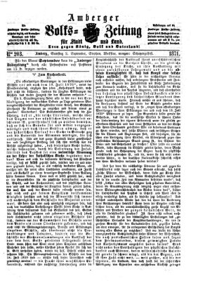 Amberger Volks-Zeitung für Stadt und Land Samstag 2. September 1871