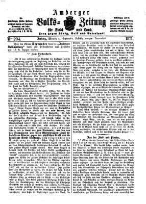 Amberger Volks-Zeitung für Stadt und Land Montag 4. September 1871