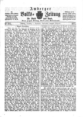 Amberger Volks-Zeitung für Stadt und Land Dienstag 5. September 1871