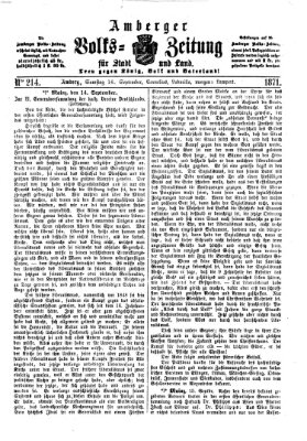 Amberger Volks-Zeitung für Stadt und Land Samstag 16. September 1871