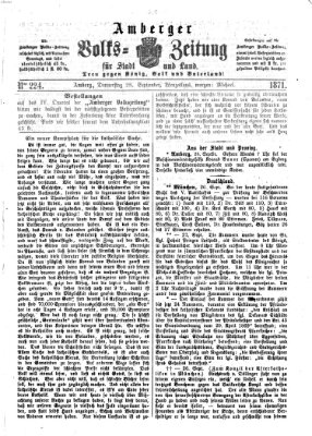 Amberger Volks-Zeitung für Stadt und Land Donnerstag 28. September 1871