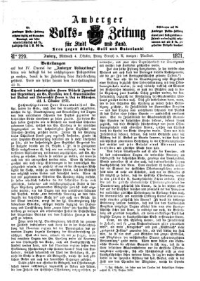 Amberger Volks-Zeitung für Stadt und Land Mittwoch 4. Oktober 1871